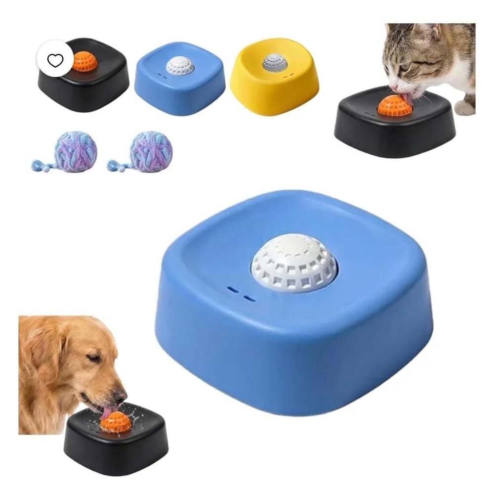 Interactive Slow Feeder Lick Bowl with Rolling Ball for Pets